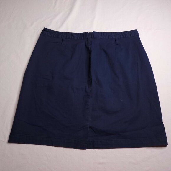 Old Navy Pencil Skirt 16 Faux Button Up Front Navy Pockets Back Slit Womens - Picture 2 of 8